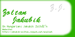 zoltan jakubik business card